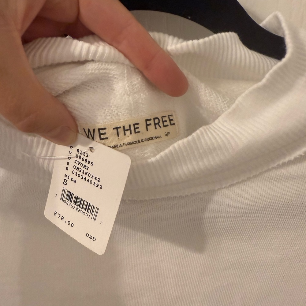 NWT We the Free Palm Springs Pullover, Clean Ivory, size small - Picture 8 of 9